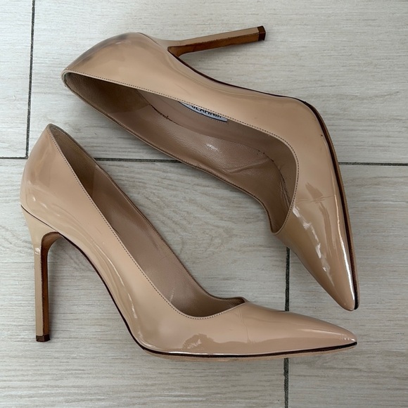 Manolo Blahnik Shoes - Manolo Blahnik Stiletto Heels with Pointed Toe and Glossy Finish